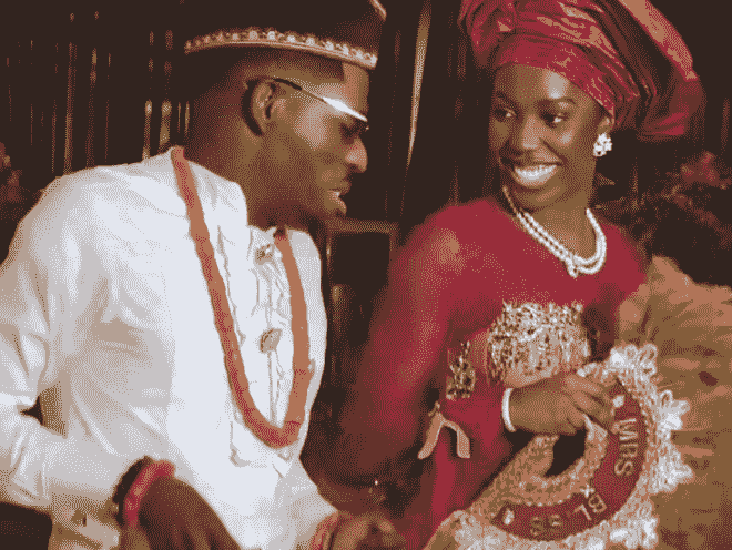 Moses Bliss and Marie Wiseborn hold Traditional wedding